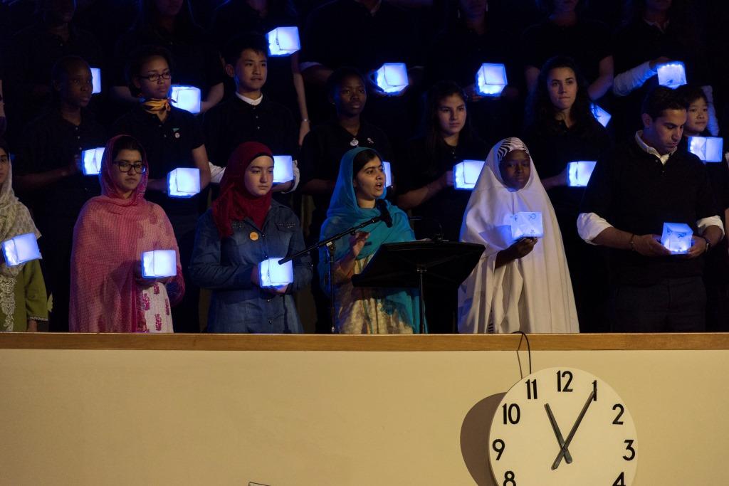 Malala Yousafzai  addresses the General Assembly during the opening day of the UN’s Sustainable Development Summit,