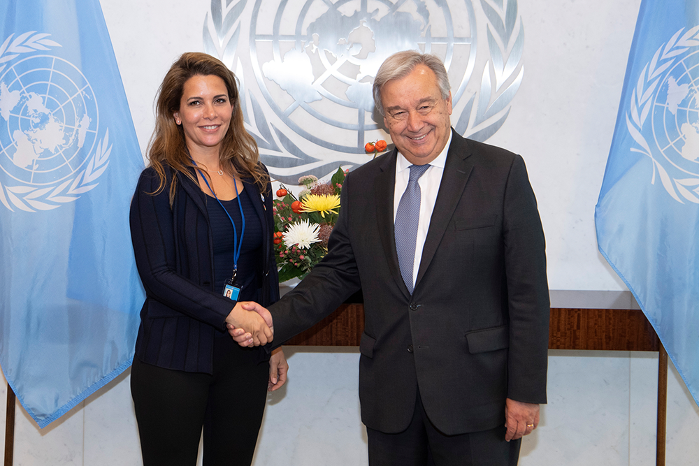 Secretary General Meets UN Messenger of Peace Princess Haya Bint Al Hussein