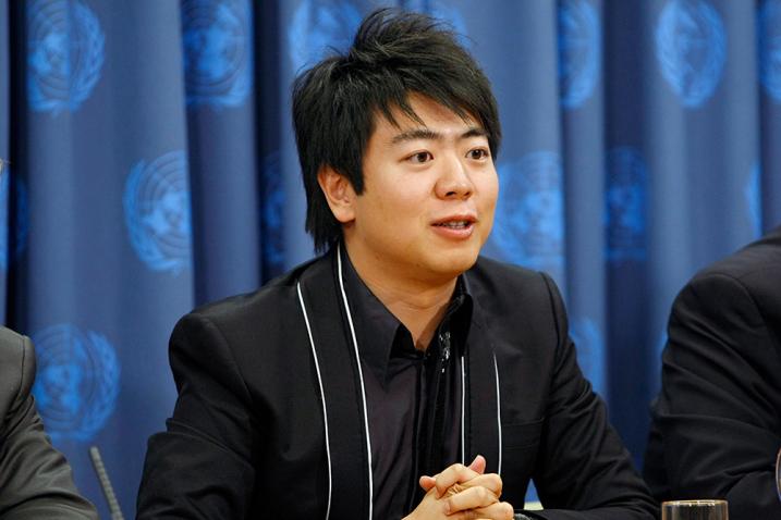 Lang Lang addresses a press conference on the event.