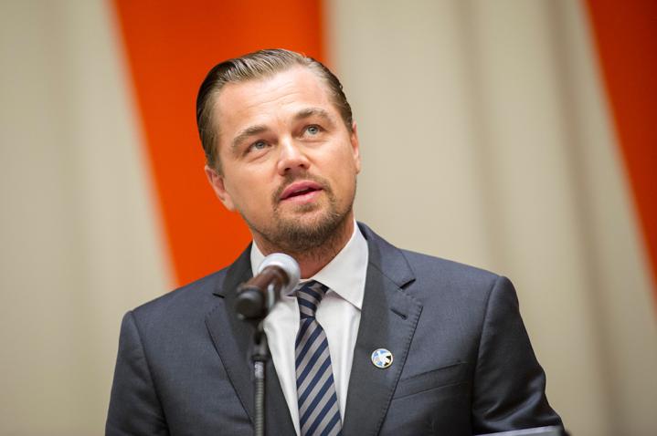 Leonardo DiCaprio speaks at the screening of the documentary film ""Before the Flood""